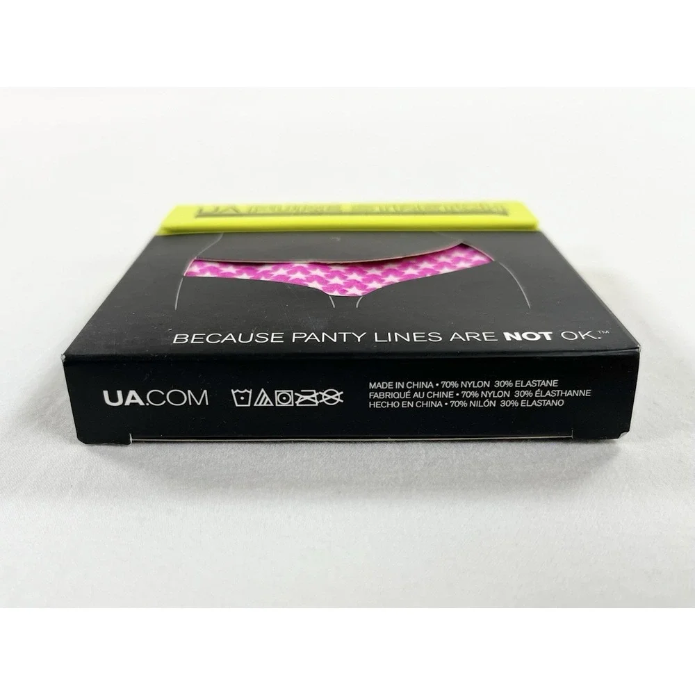 Under Armour Pure Stretch Cheeky Underwear Pink‎ Star No Show Panties NWT OS 5